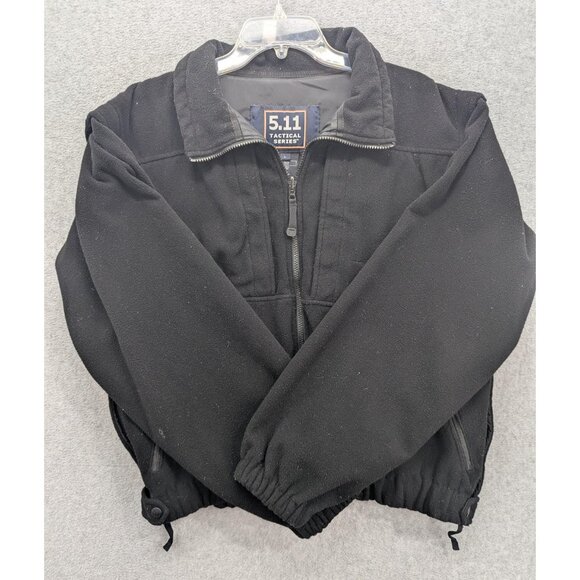5.11 Tactical Series Jacket Mens Large Black Fleece Zip Off Sleeves Vest 48037 - Picture 1 of 13